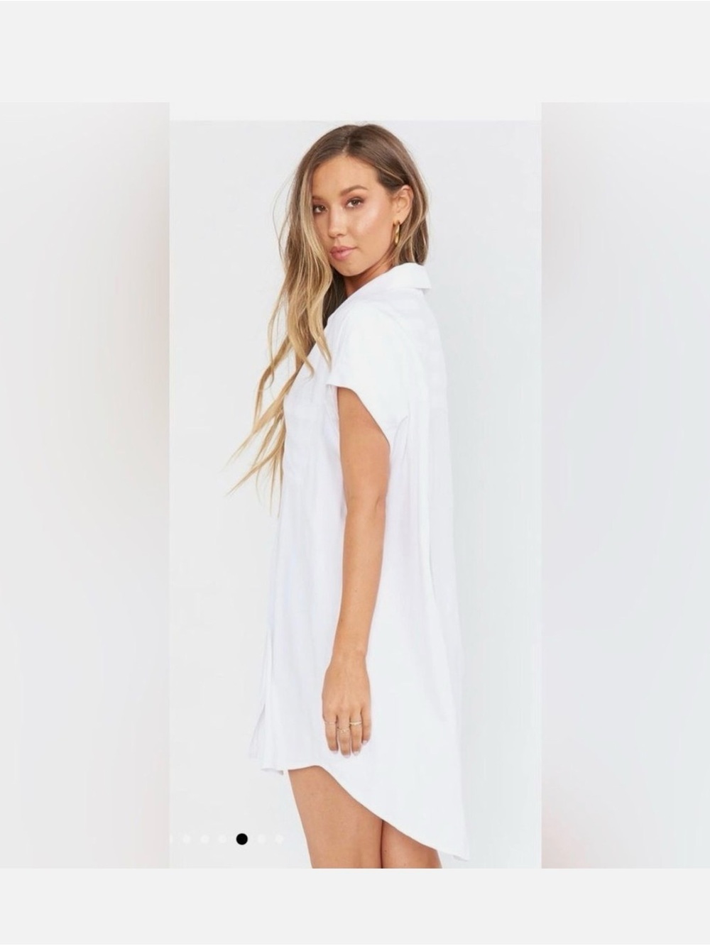 Show Me Your MuMu White Button-Up Swim Coverup Dress